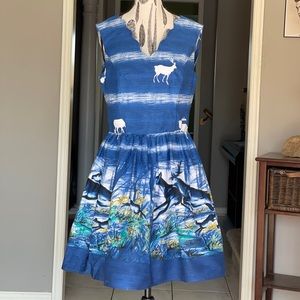Hell Bunny Blue Montana 50s Dress XS